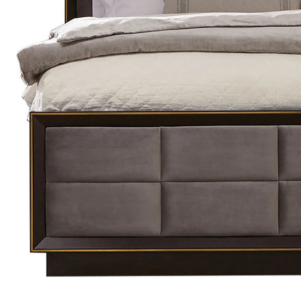 Queen Size Gray Upholstery Bed V452185