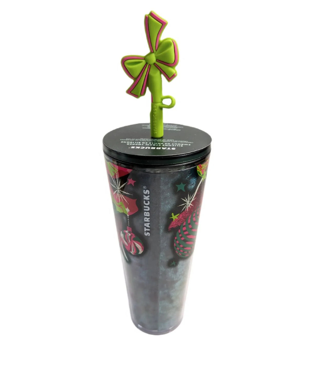 24 oz Tumbler Cup with Silicone Straw Topper Q67520