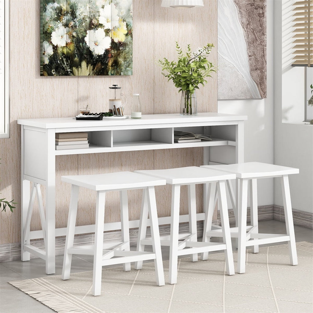 60" Console Kitchen Table Set with 3 Stools A25926