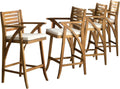 Acacia Wood Outdoor Barstools, 4-Pcs Set Q3899