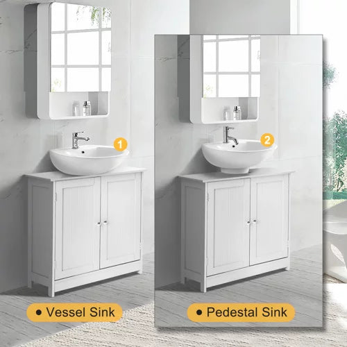 White Under Sink Bathroom Vanity Cabinet with Shelves E31438
