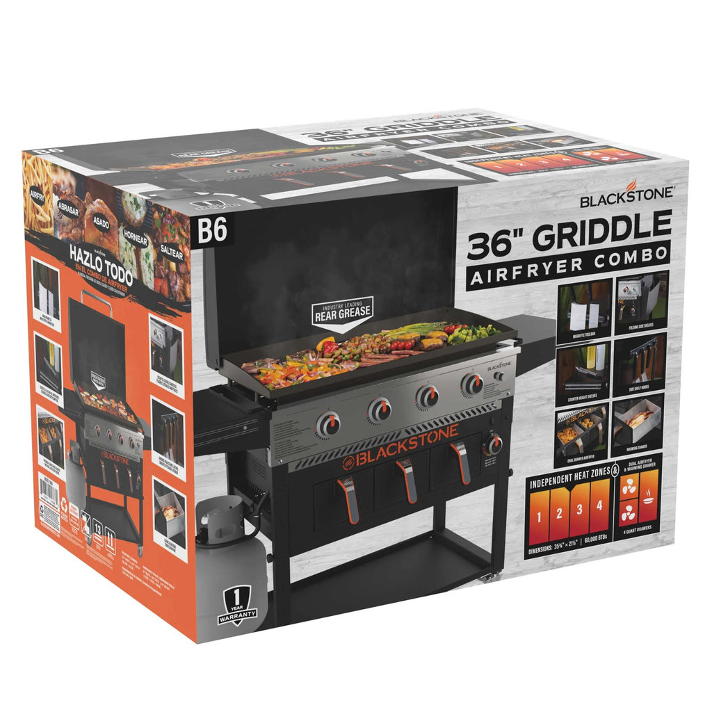 4-Burner Propane Griddle with Air Fryer and Hood K793294