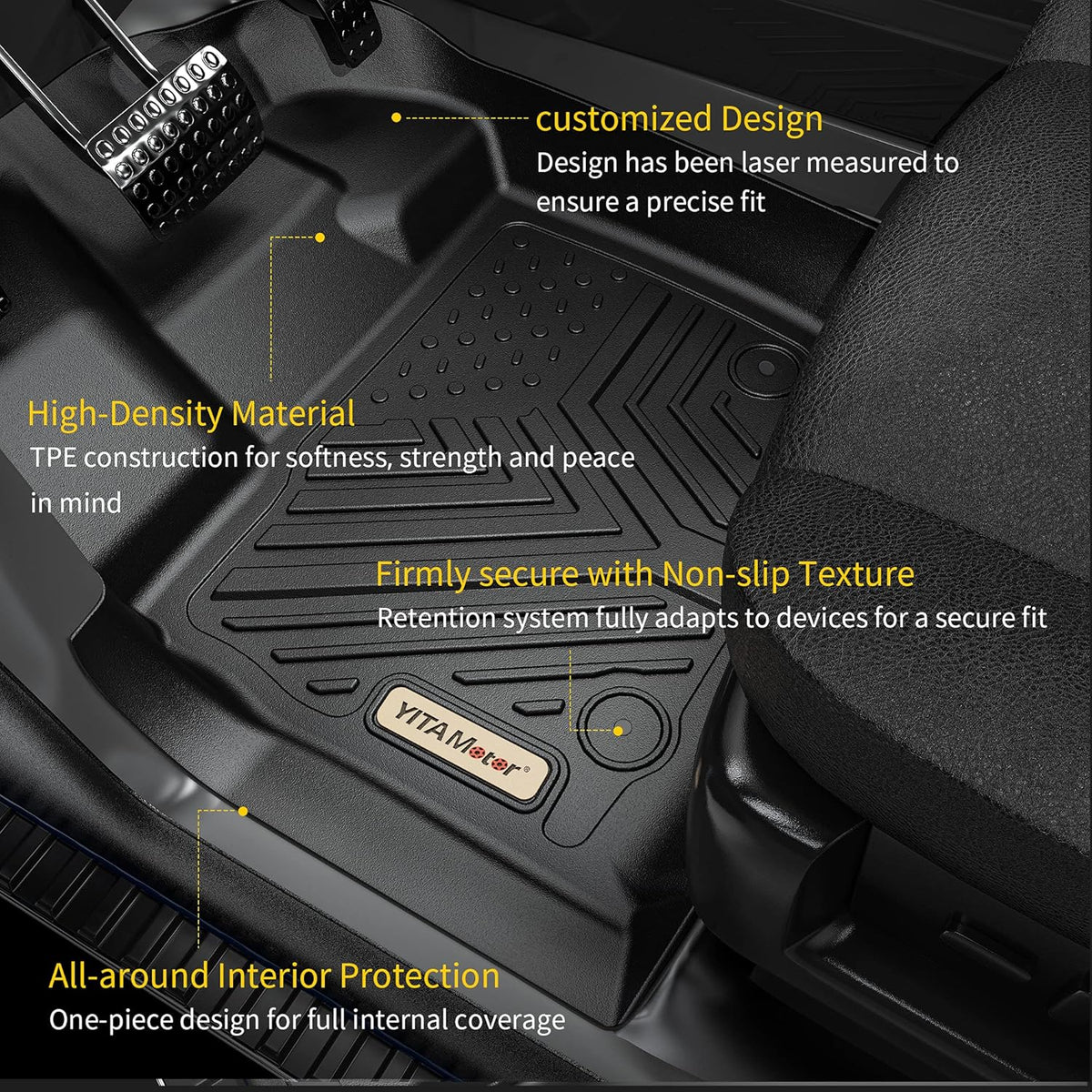 Black Floor Mats and Floor Liners V764893