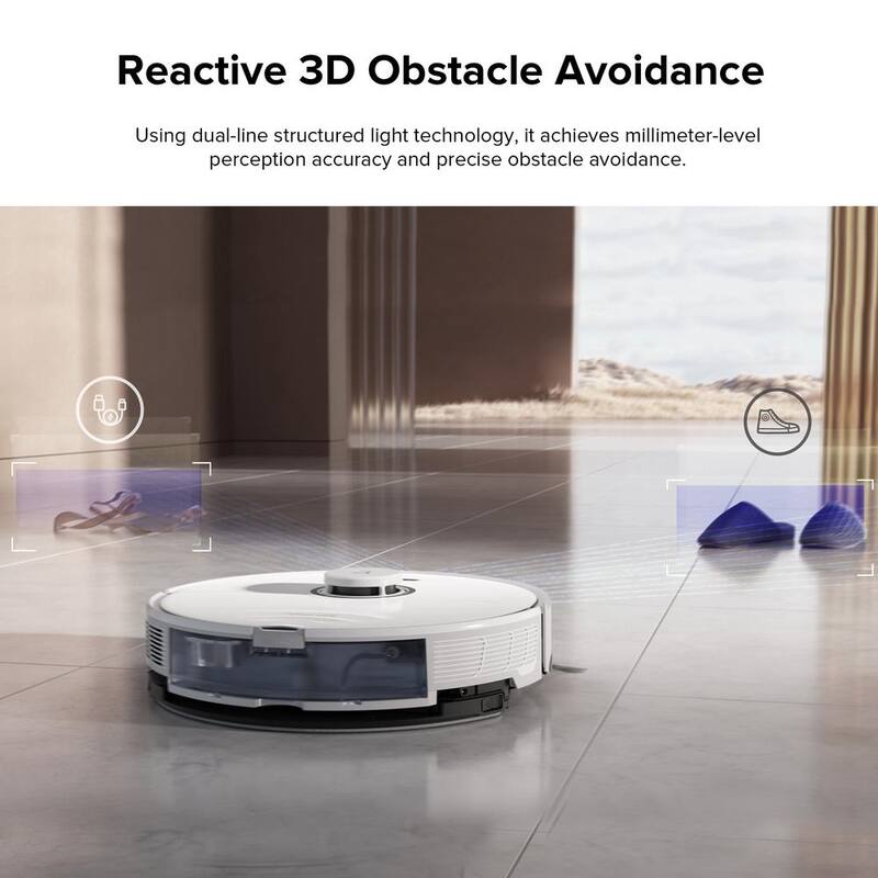 Robotic Vacuum with Sonic Mopping, LiDAR Navigation, Washable Filter, White Z689902