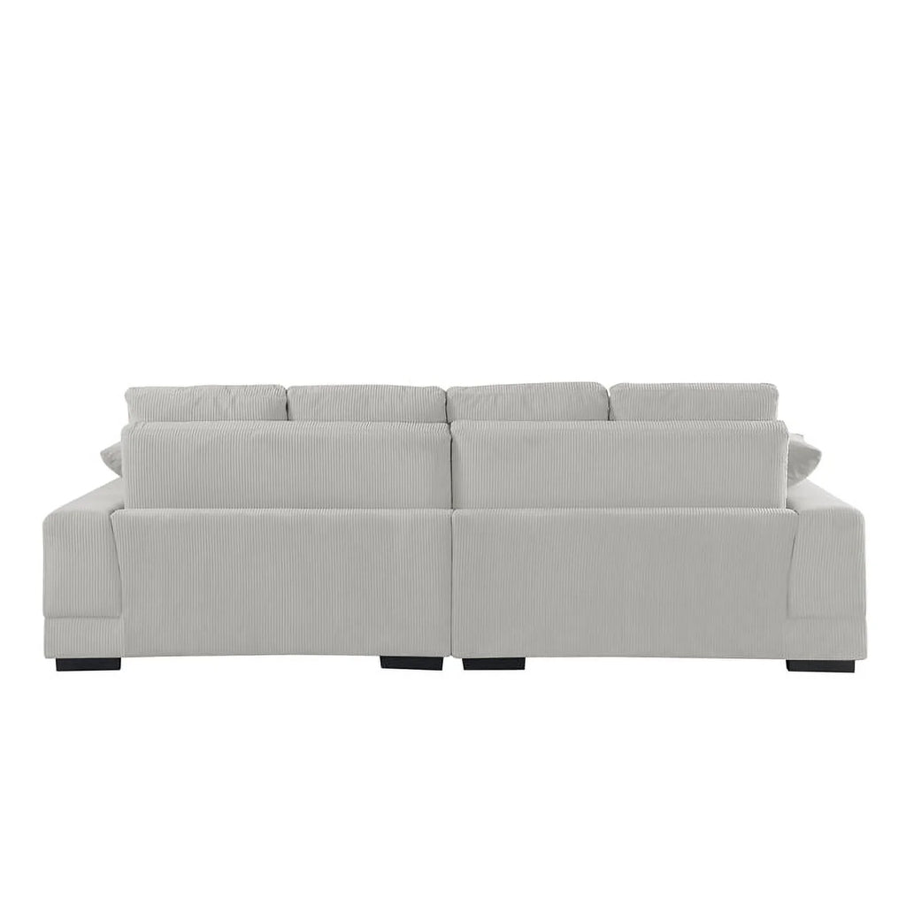 Cream Corduroy Convertible Sofa R53836