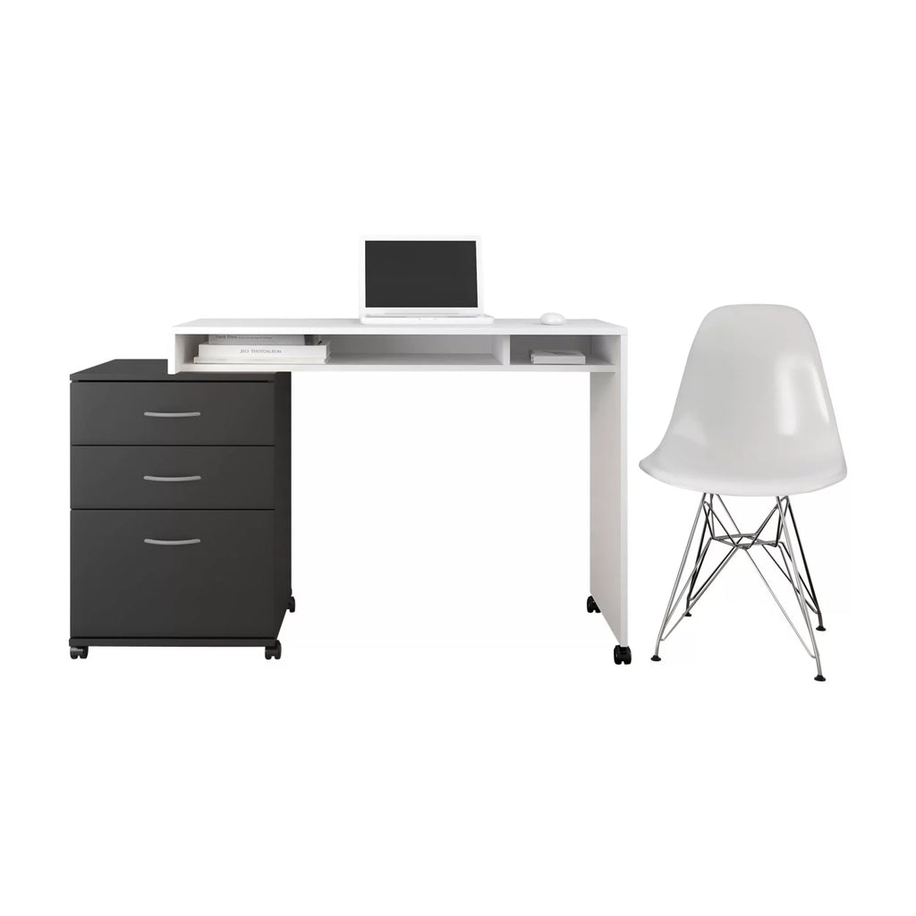 2 Piece Home Office Set White and Black M363767