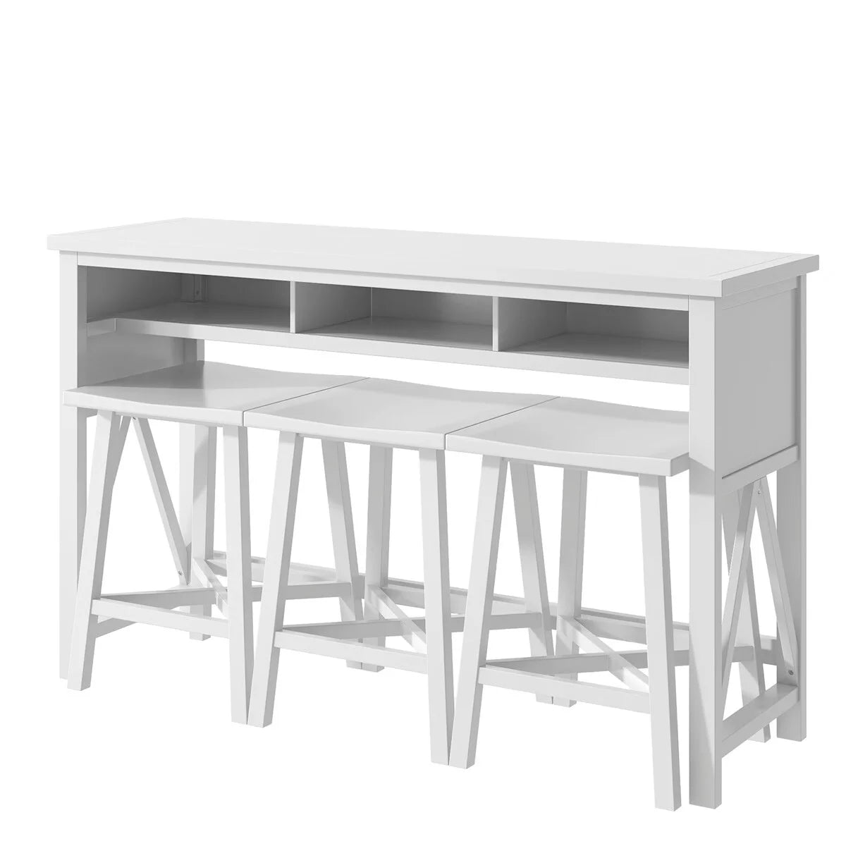 60" Console Kitchen Table Set with 3 Stools A25926