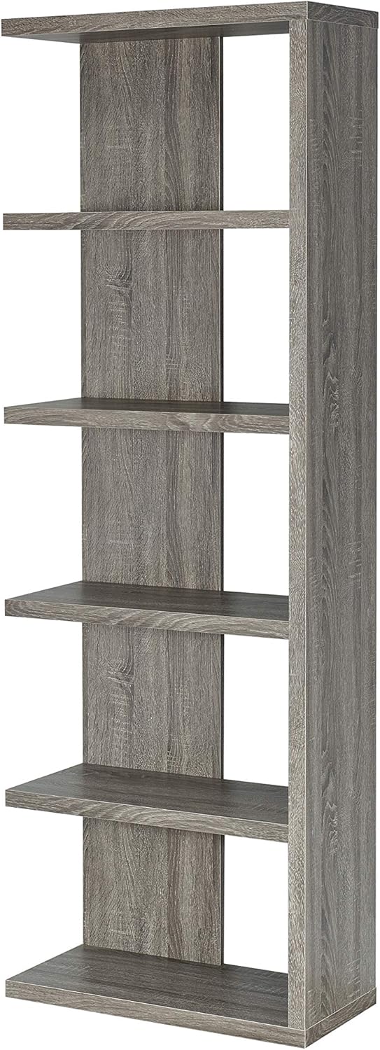 5-Tier Weathered Grey Bookcase E251747