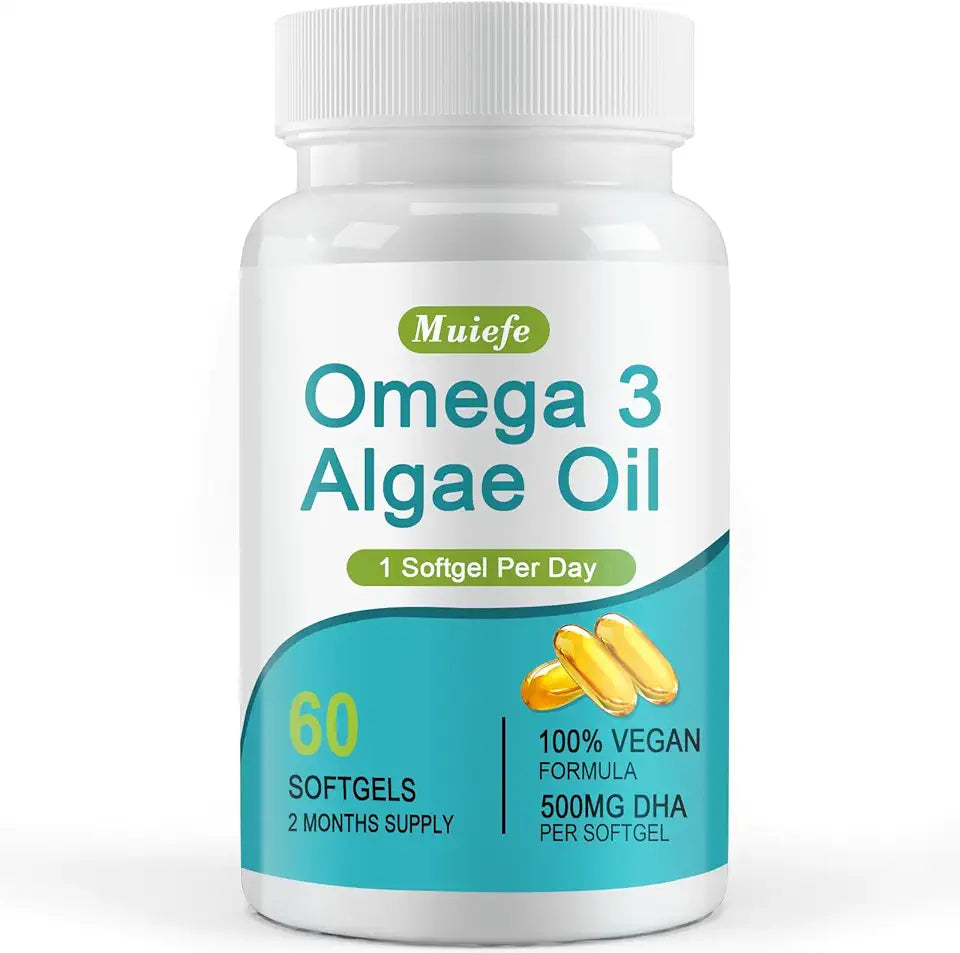 Vegan Omega-3 Algae Oil DHA 500 MG 60 Softgels K8778