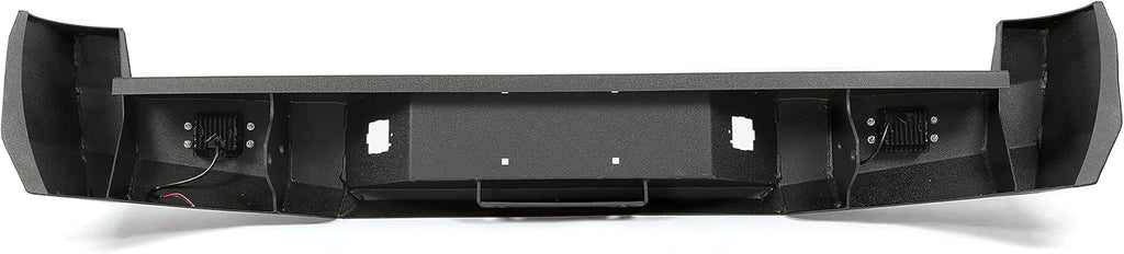Rear Bumper with License Plate D-Rings Lights Powder Coated Steel A7292