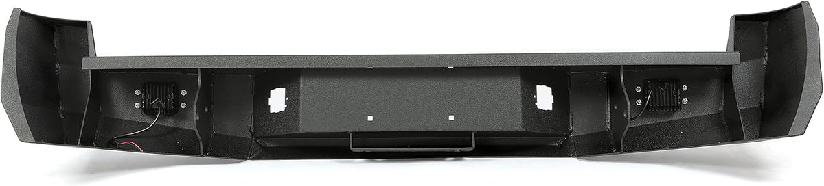 Rear Bumper with License Plate D-Rings Lights Powder Coated Steel A7292