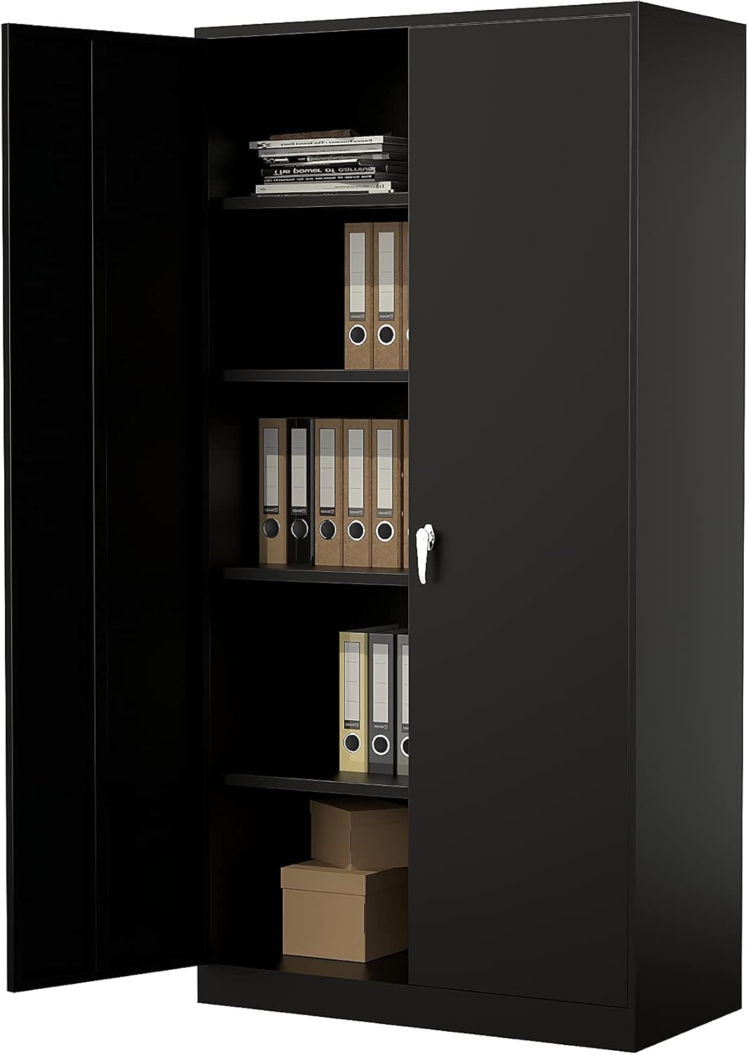 Black Tall Steel Locker Storage Cabinet J946023