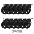 12 Pack 4 inch Black Metal Swivel Plate Caster Wheels A3036