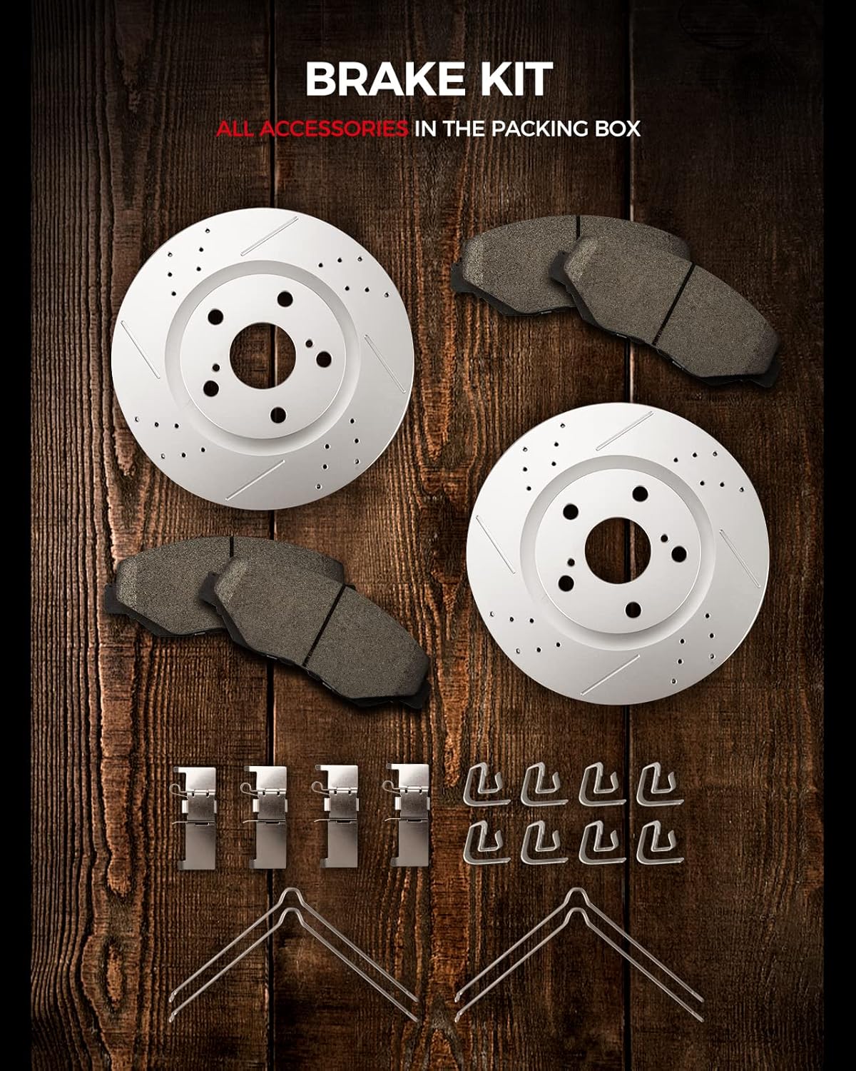 Front Brakes and Rotors with Ceramic Brake Pads C14701