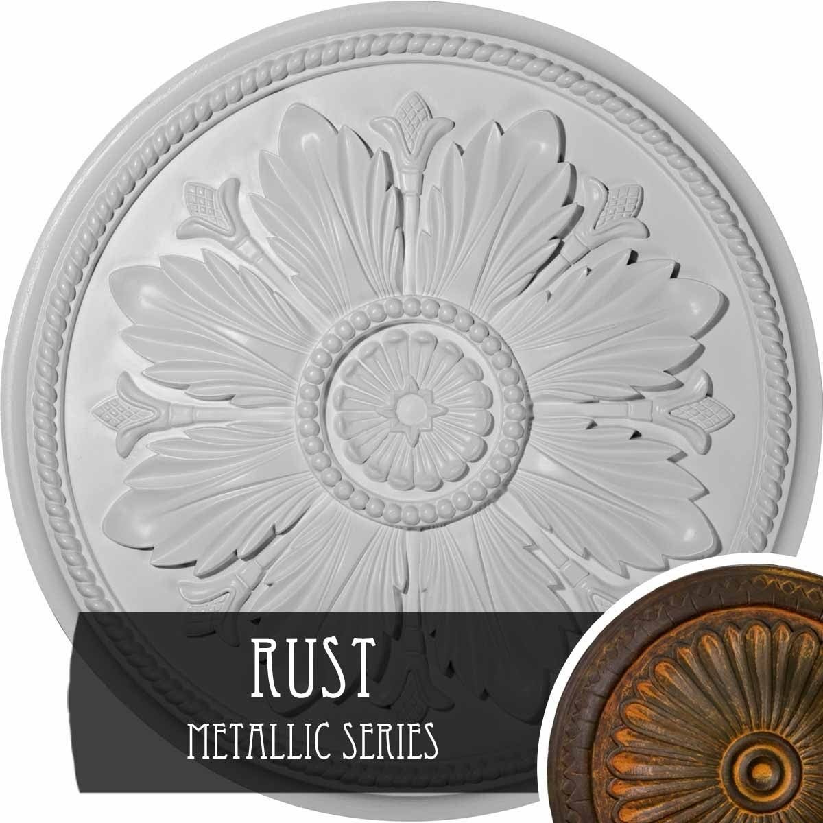 23 5/8x22OD x 1 1/2x22P Hand-Painted Ceiling Medallion D99462