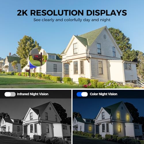 Wireless Outdoor Solar Security Cameras 2K 360° View S80835