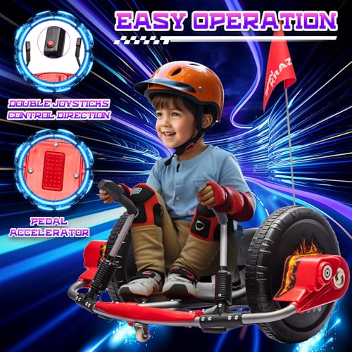 Red 12V Electric Drifting Go Kart with 16-Inch Big Wheel L853