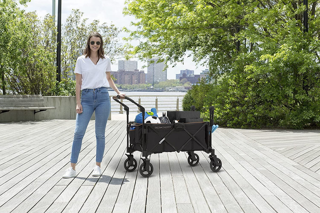 Black Stroller Wagon for 2 Kids with Canopy F8786