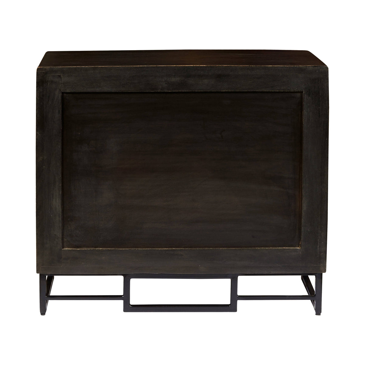 Carved Wooden Two Door Chest in Rustic Brown H218