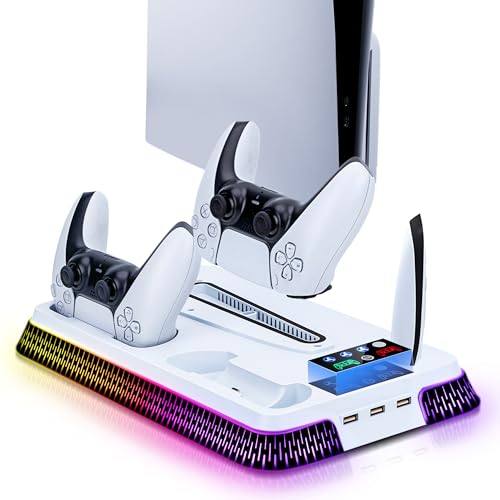 White Cooling Stand with Dual Controller Charging U72533
