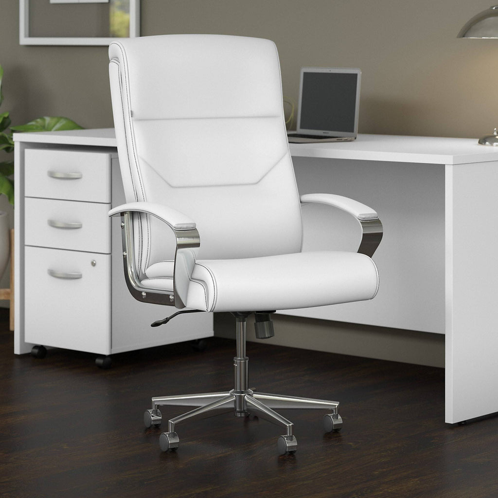 White High Back Leather Executive Office Chair M79370