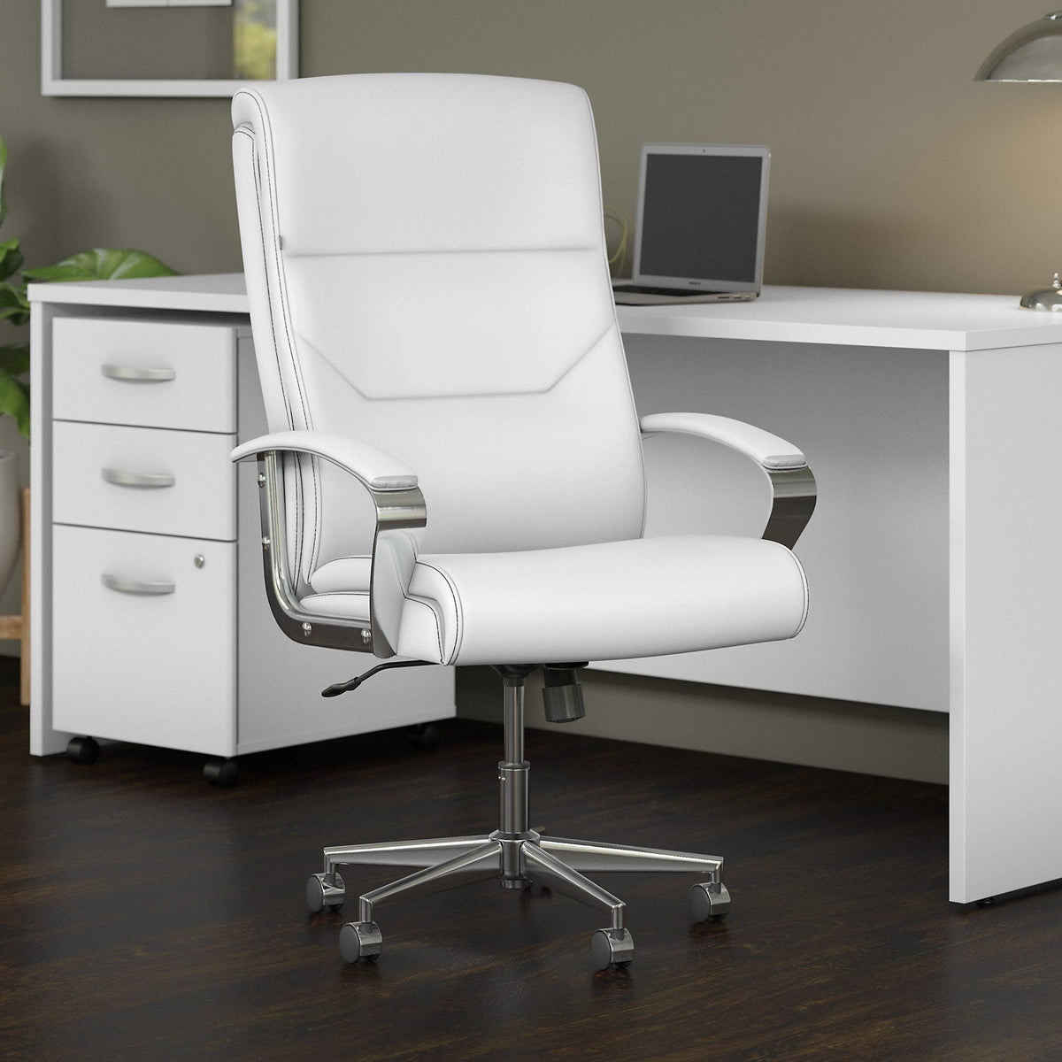White High Back Leather Executive Office Chair M79370