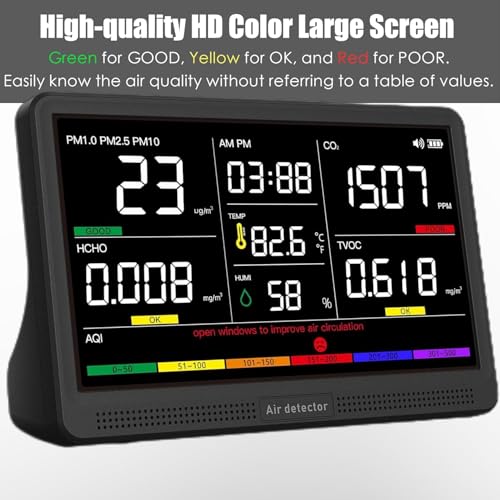 Indoor Air Quality Monitor 16 in 1 Portable Real-Time Detector M923588