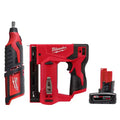 12V Cordless Rotary Tool with 3/8 in. Crown Stapler and 6.0 Ah Battery Pack H71210