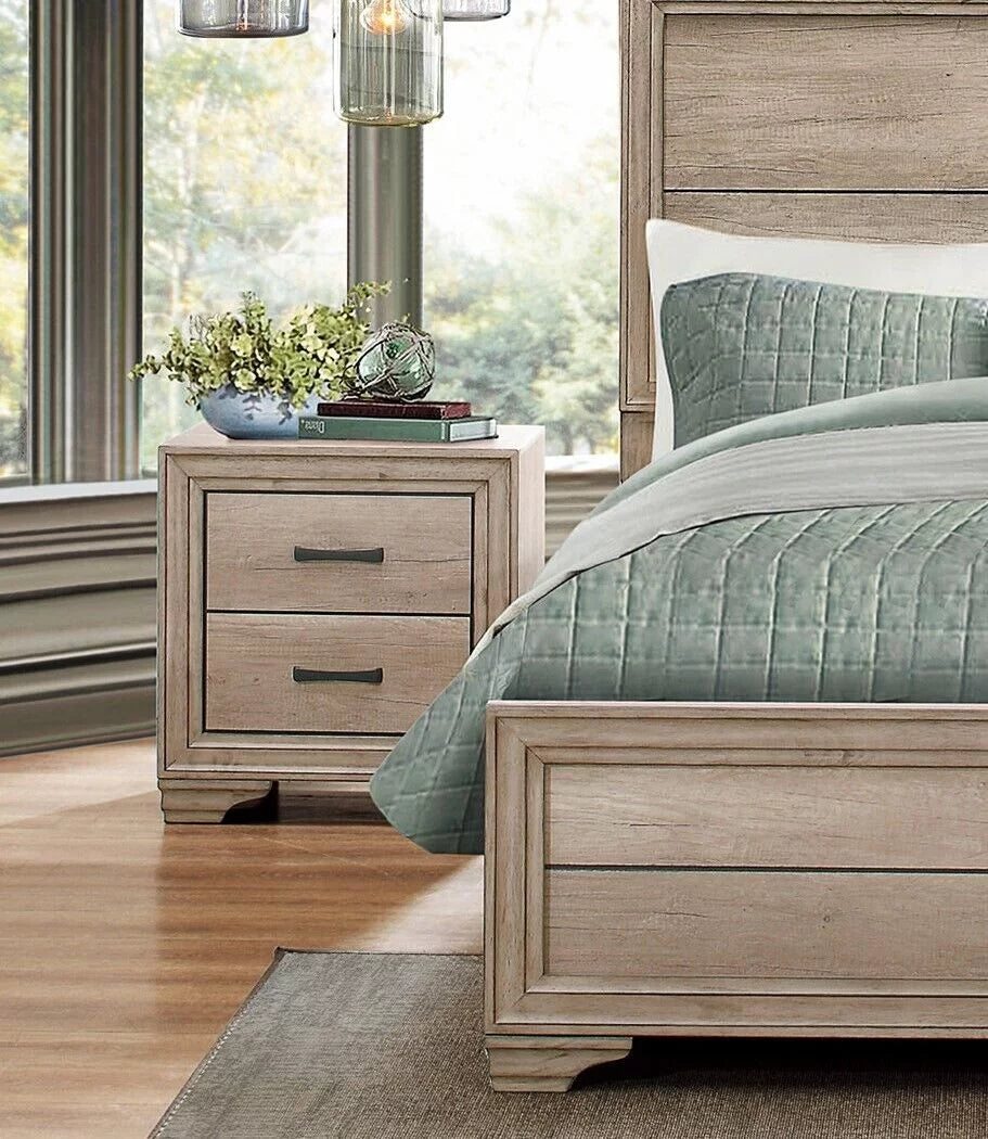 3pc California King Size Bed and Two Nightstands Bedroom Set P1947