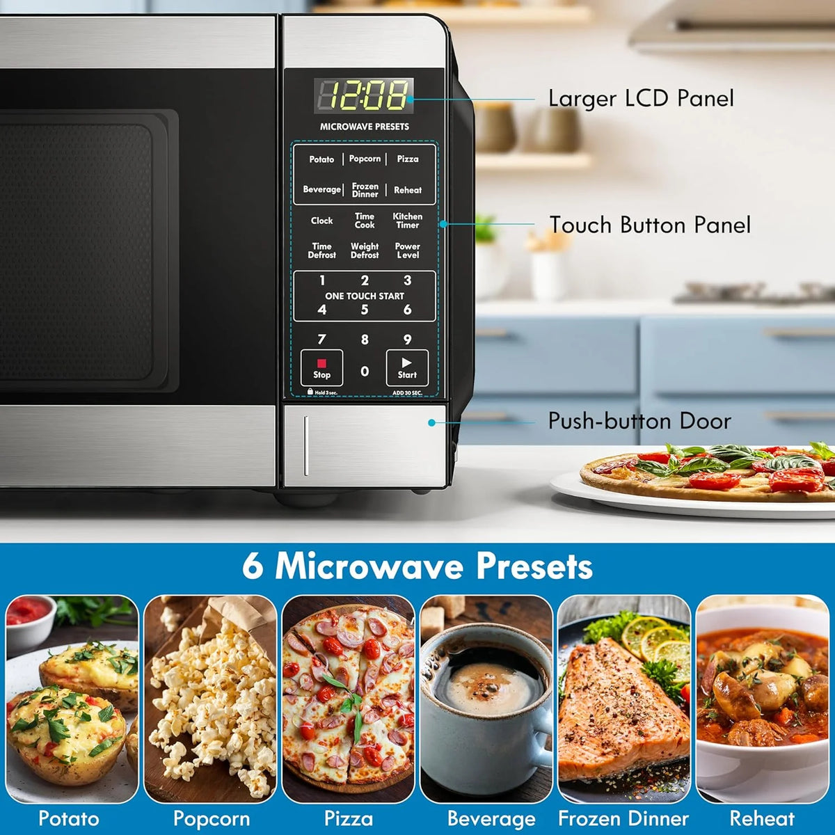 900 Watt .9 Cu Ft Stainless Steel Countertop Microwave I7382