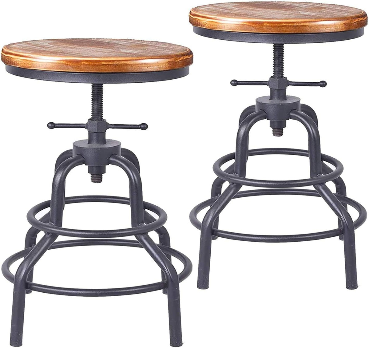 Adjustable Swivel Metal Bar Stool Set of 2 F617