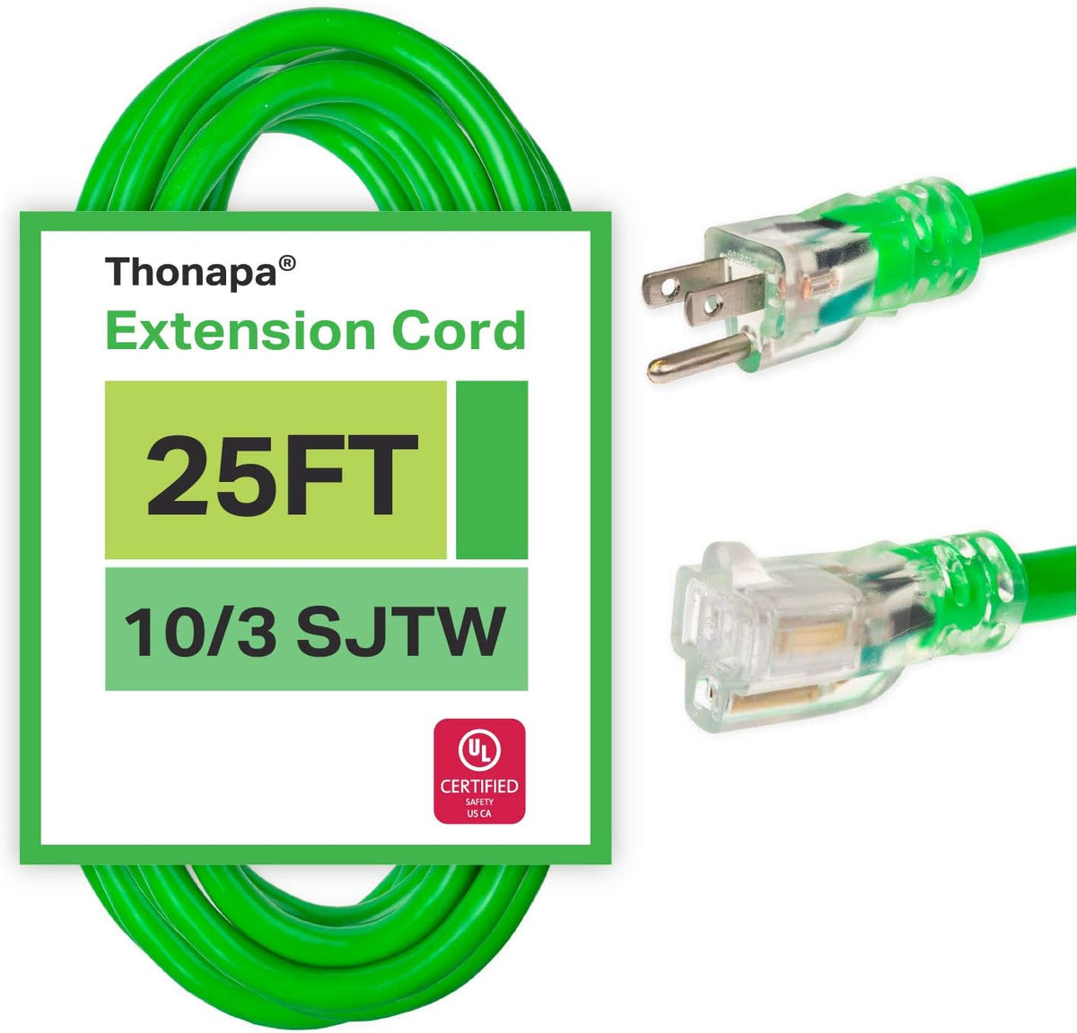 100 Foot 10 Gauge Neon Green Outdoor Extension Cord C728720