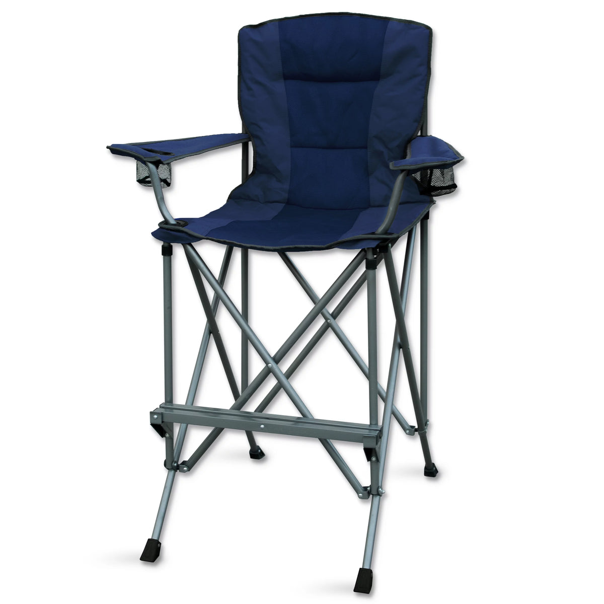 Extra Tall Blue Folding Chair with Footrest and Carrying Bag X194839
