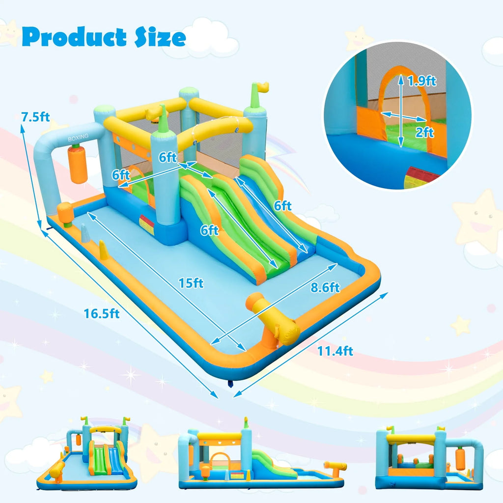 Inflatable Water Slide Park with Splash Pool T1288