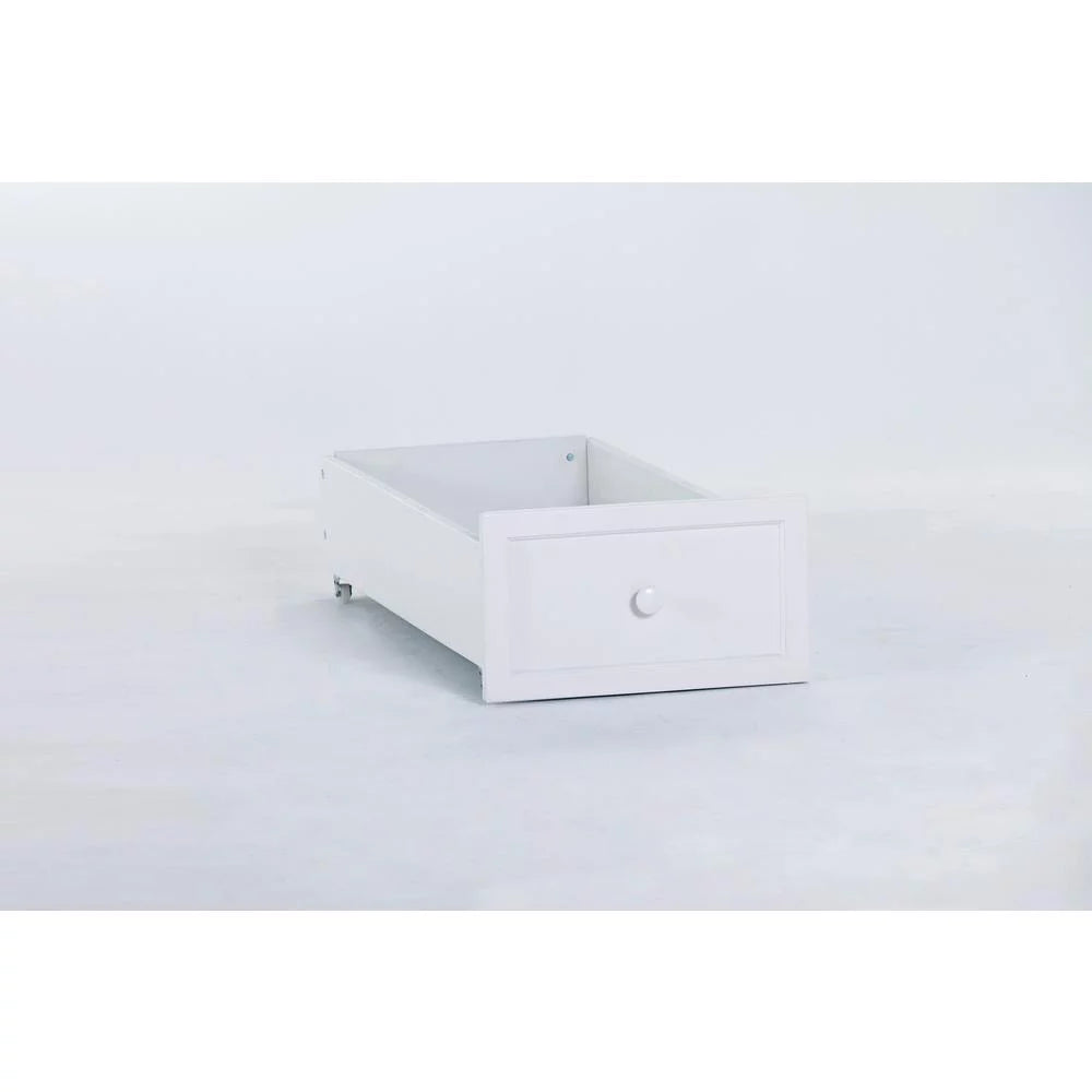 White Wood Loft Bed with Desk and Twin Lower Bed H431