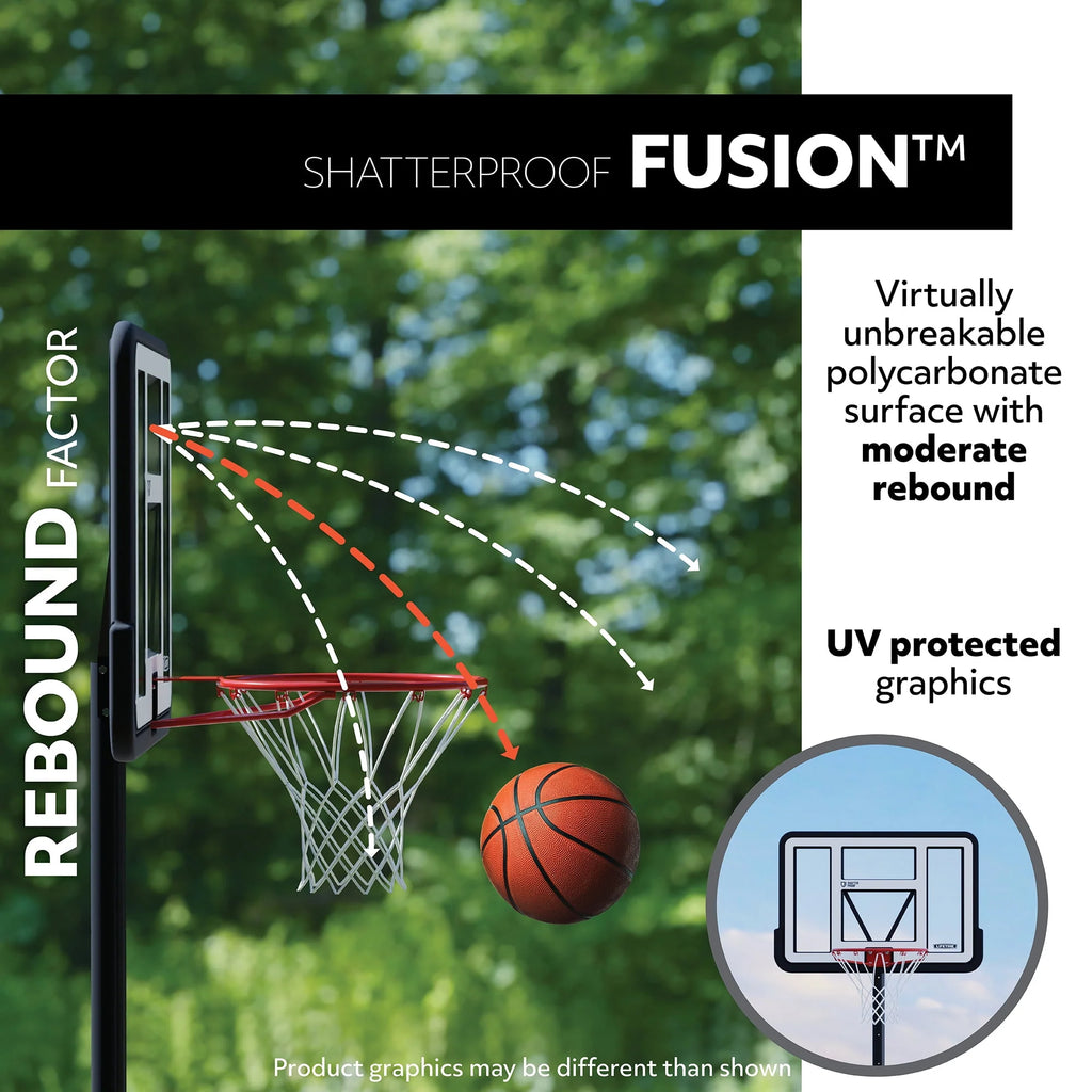Adjustable Inground Basketball Hoop 50 inch Polycarbonate A749657