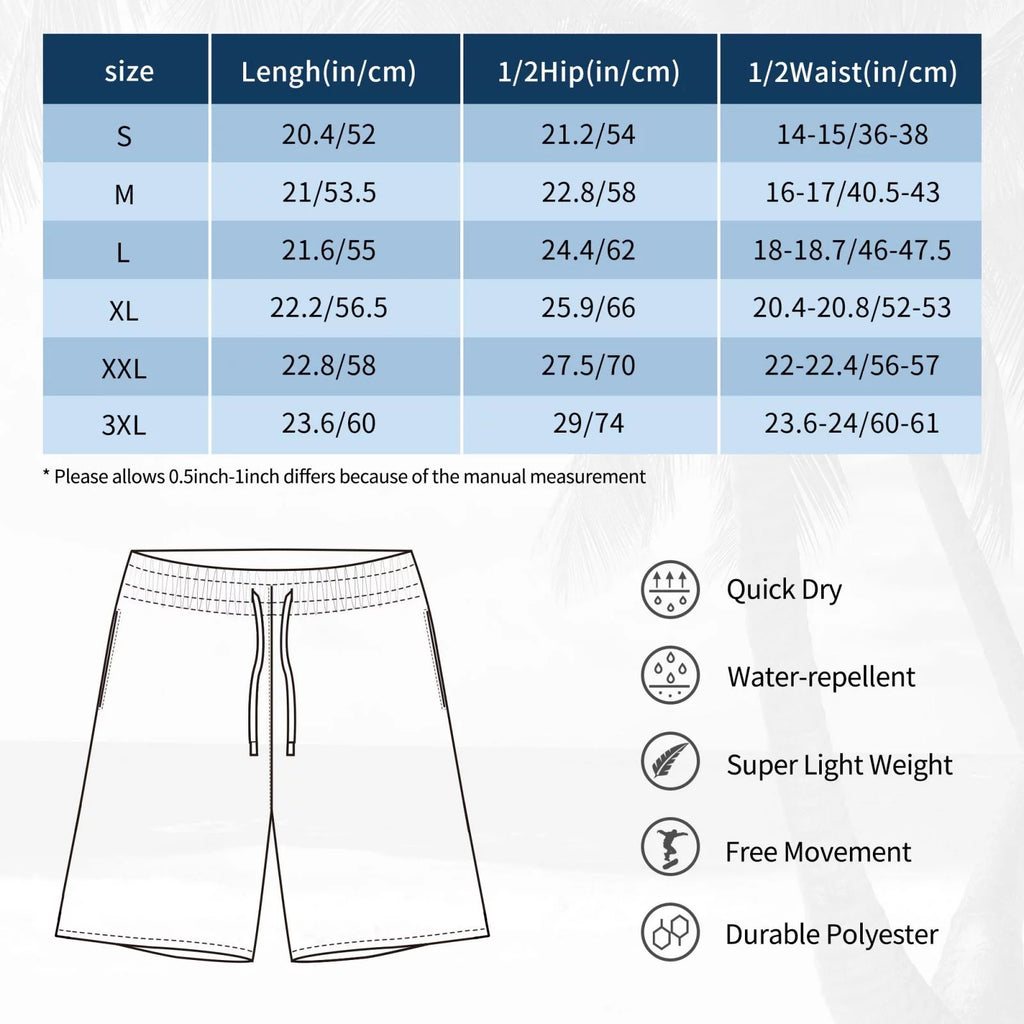 Men'S Casual Summer Beach Shorts With Pockets-3x-Large W83940