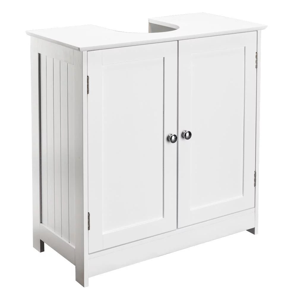 White Under Sink Bathroom Vanity Cabinet with Shelves E31438