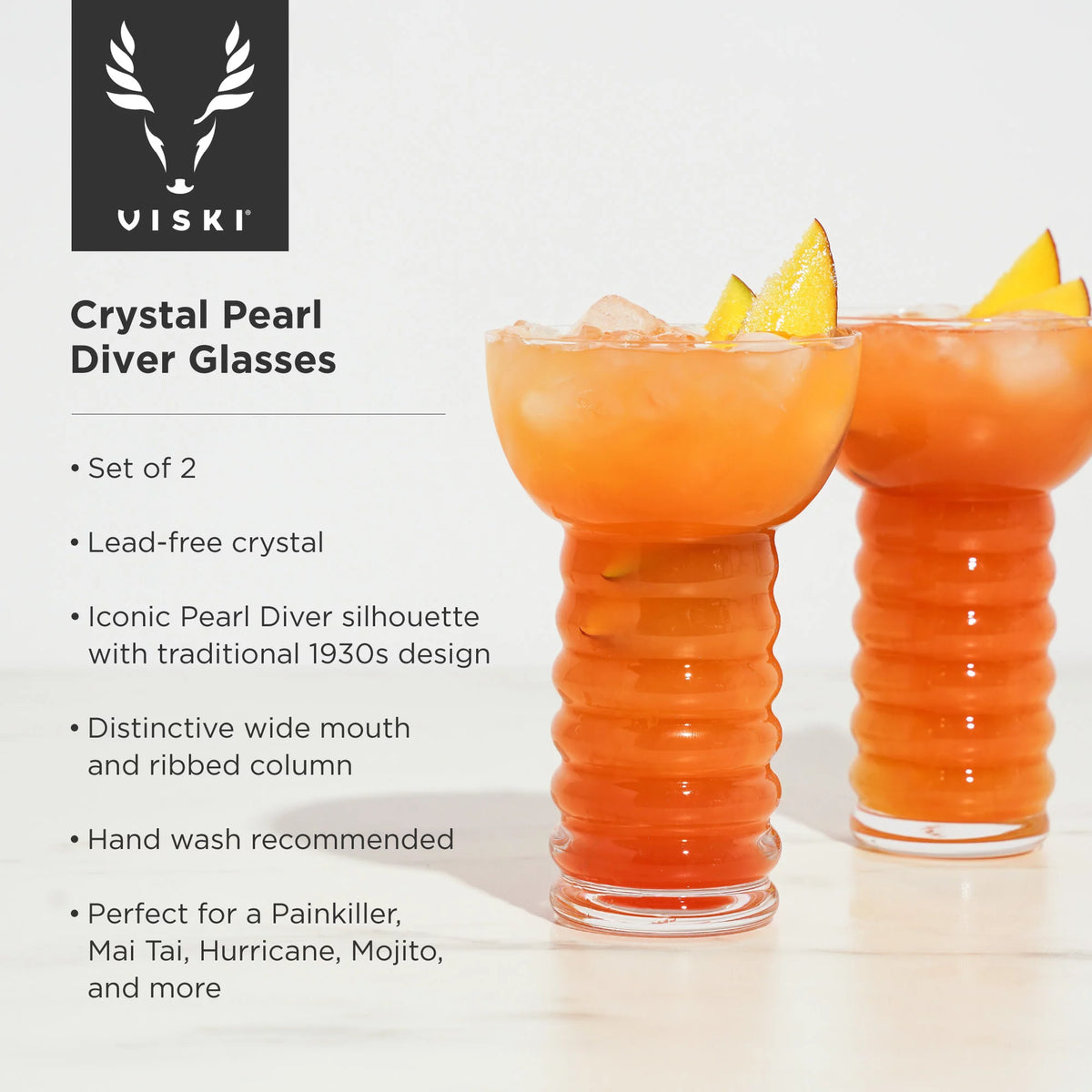 Crystal Tiki Cocktail Glasses P4872