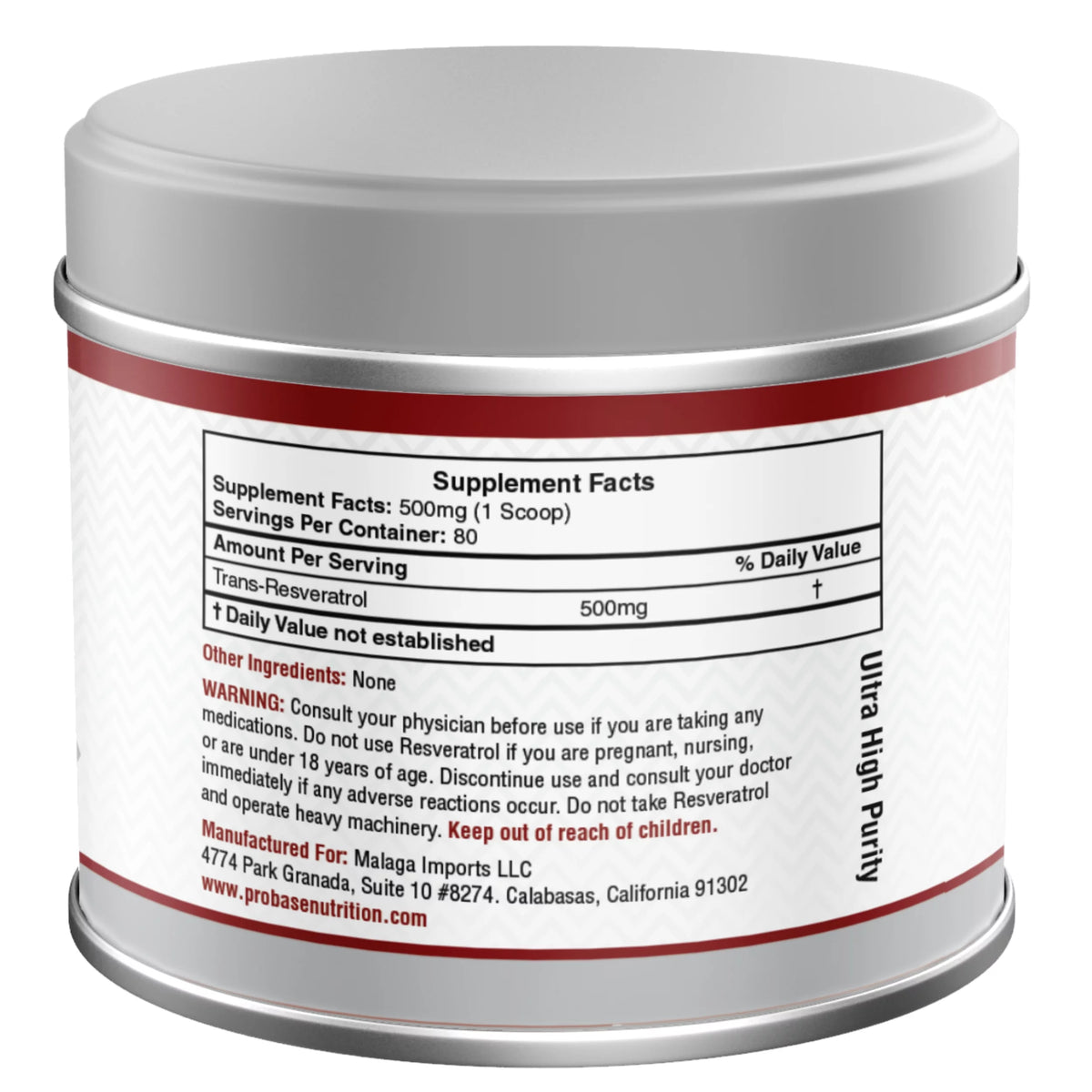 Micronized Trans-Resveratrol Powder 1000mg 40g C2666