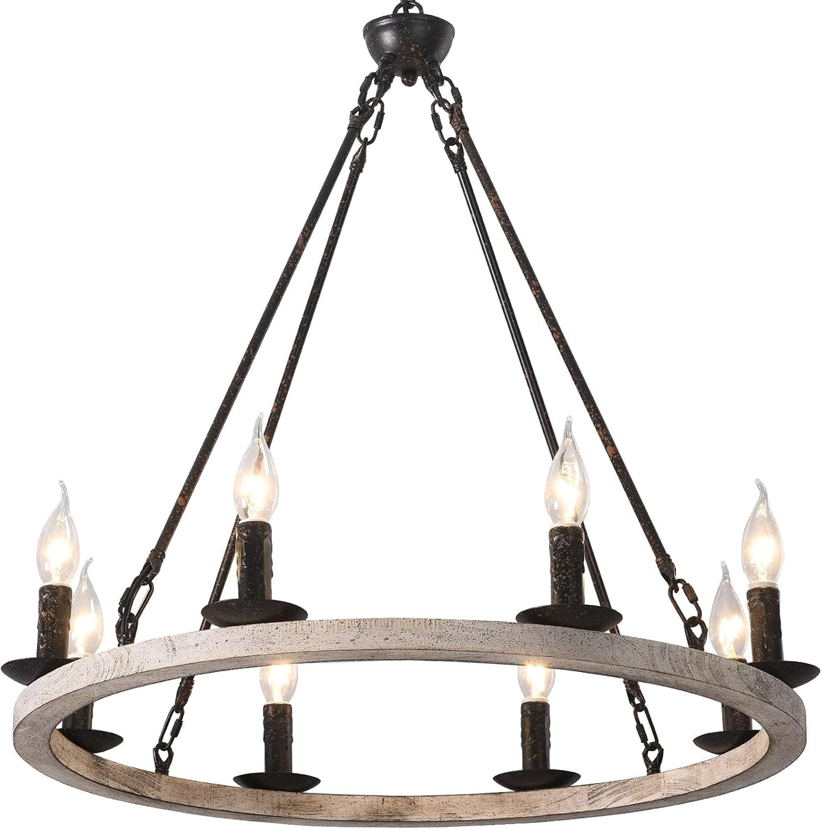 12-Lights Wagon Wheel Chandelier A633588