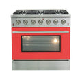 36 Inch Freestanding Gas Range in Red K306905