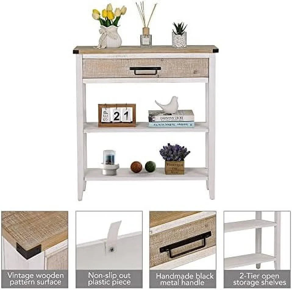Farmhouse Console Table with 4 Drawer N7572