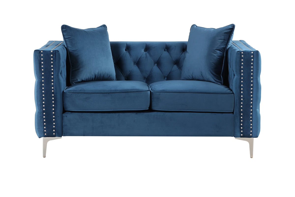 Blue Velvet 2 Pieces Sofa and Loveseat N966547