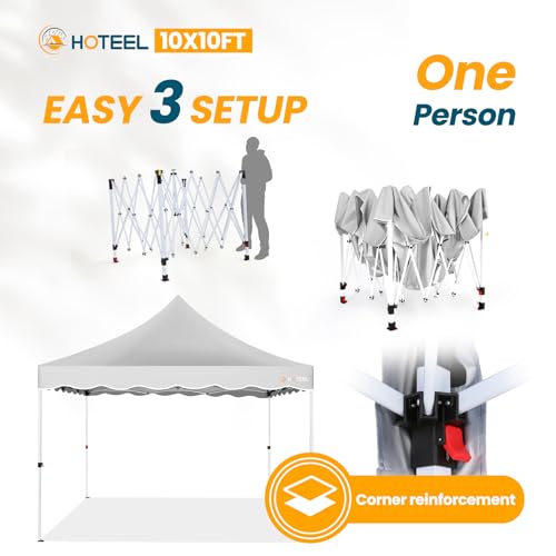 10x20 Pop Up Canopy Tent with 6 Sidewalls, Wheeled Bag & 4 Sandbags, White K4315