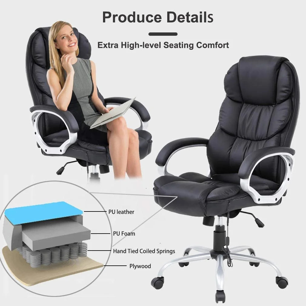 Black Ergonomic High Back PU Leather Office Chair A792534