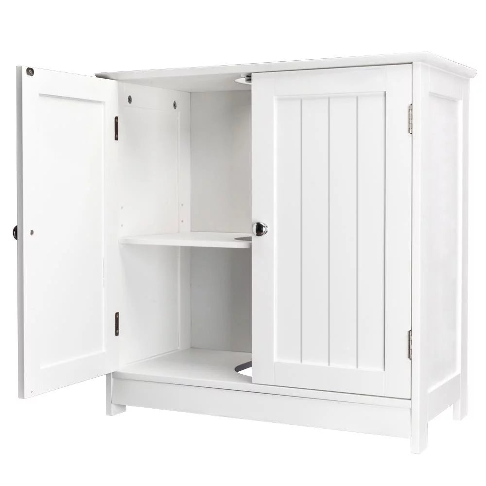 White Under Sink Bathroom Vanity Cabinet with Shelves E31438