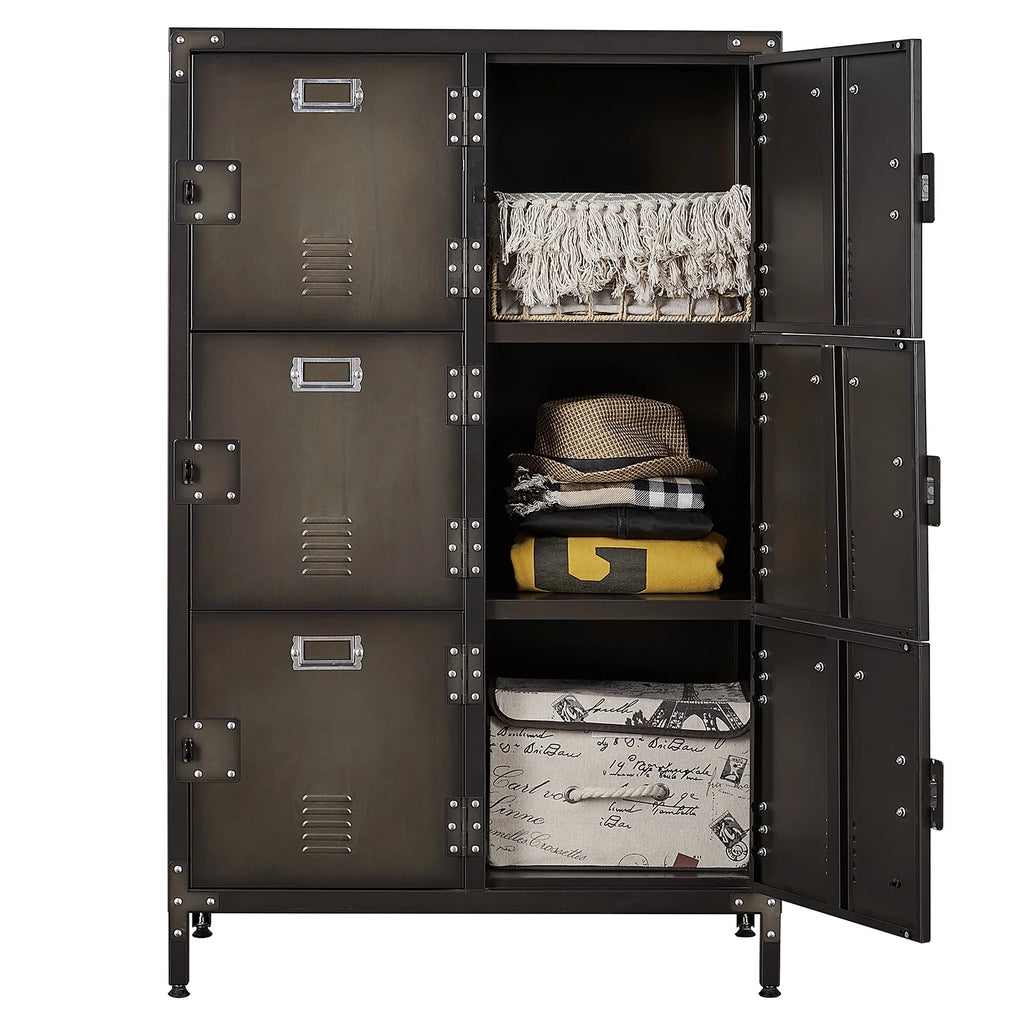 Metal Locker Steel Storage Cabinet with 2 Shelf M51407
