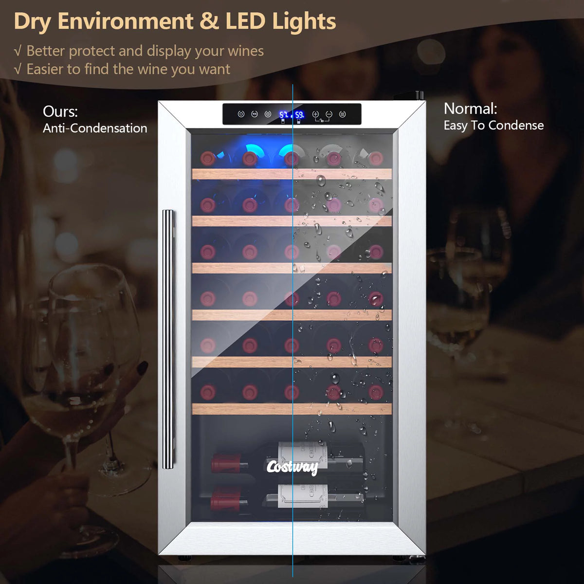 20 Inch Cooler Refrigerator with Tempered Glass Door W8173