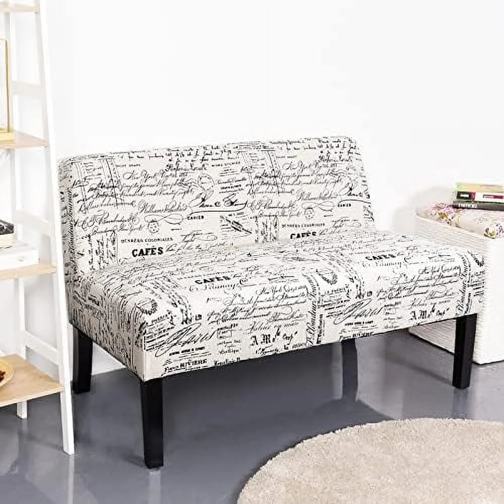 Armless Loveseat Sofa Fabric H4164
